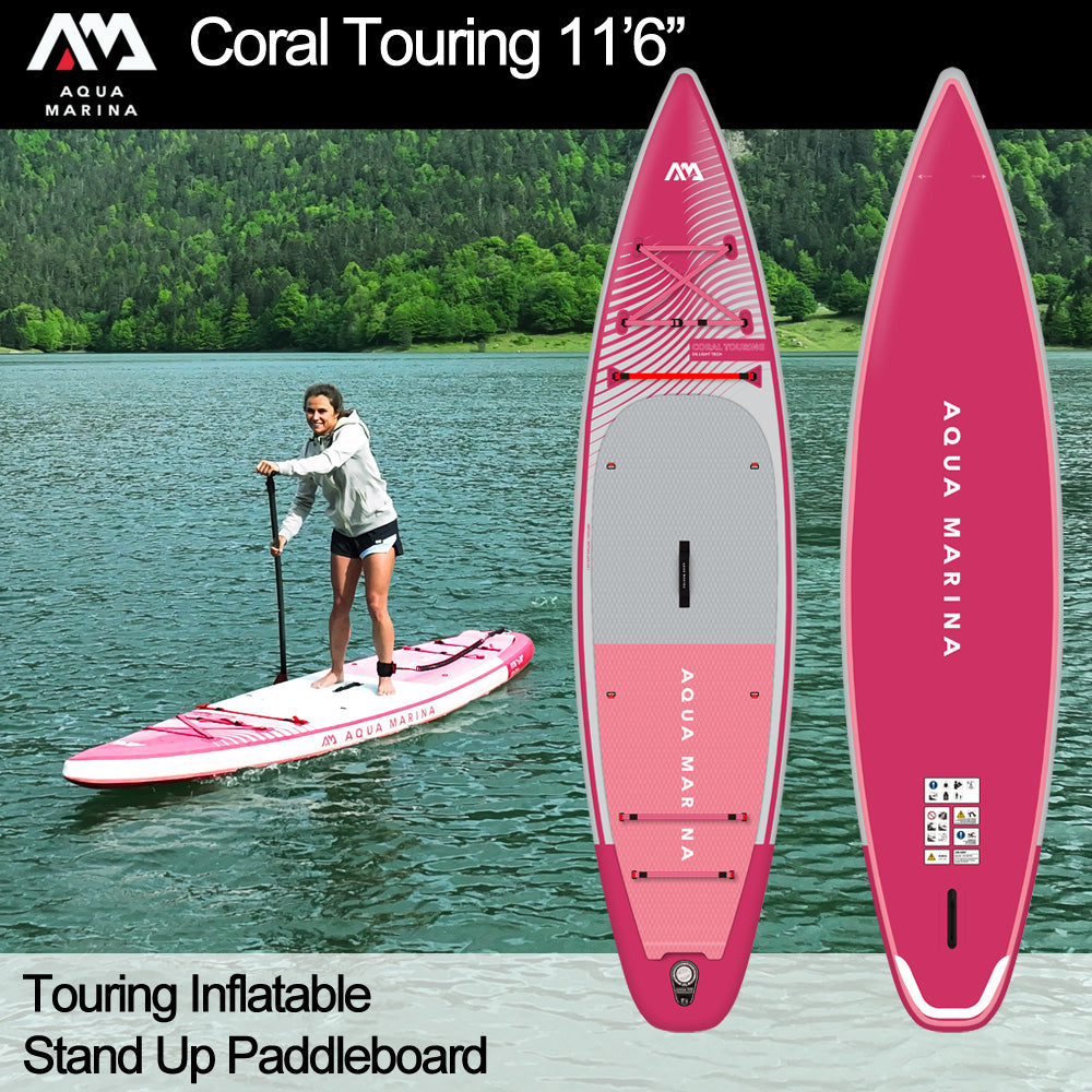 Aqua Marina Coral 11'6" / 350cm Touring Adventure Stand Up Paddle Board- Pink