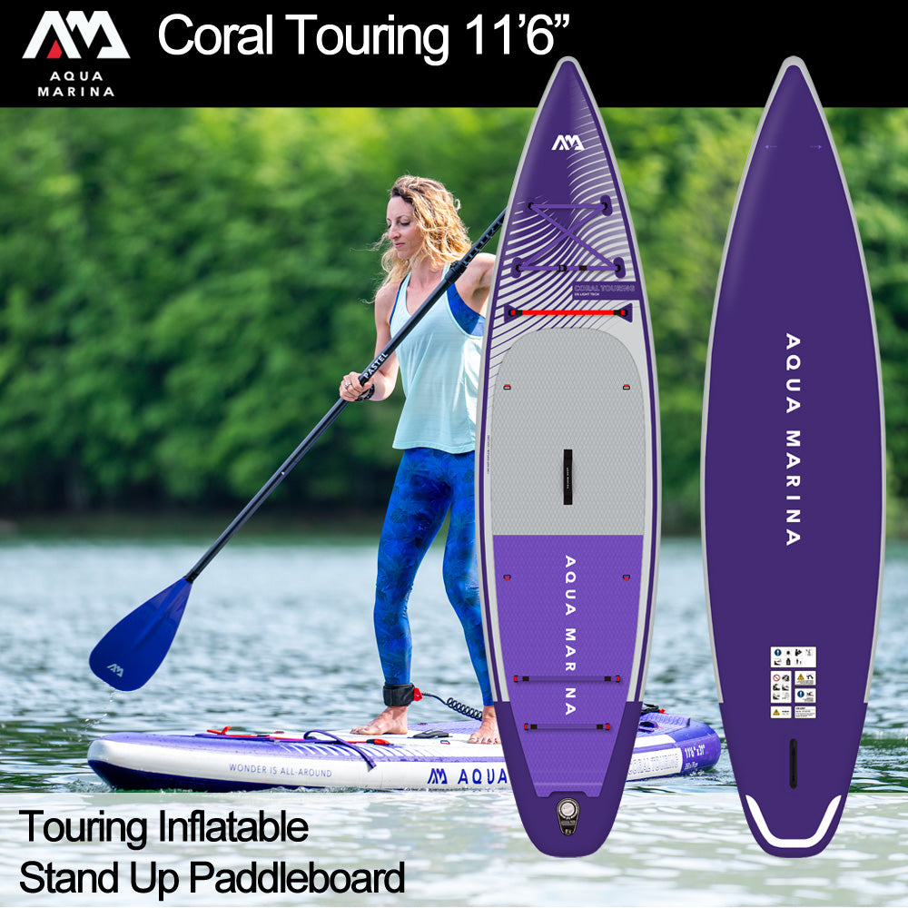 Aqua Marina Coral 11'6" / 350cm Touring Adventure Stand Up Paddle Board- Purple
