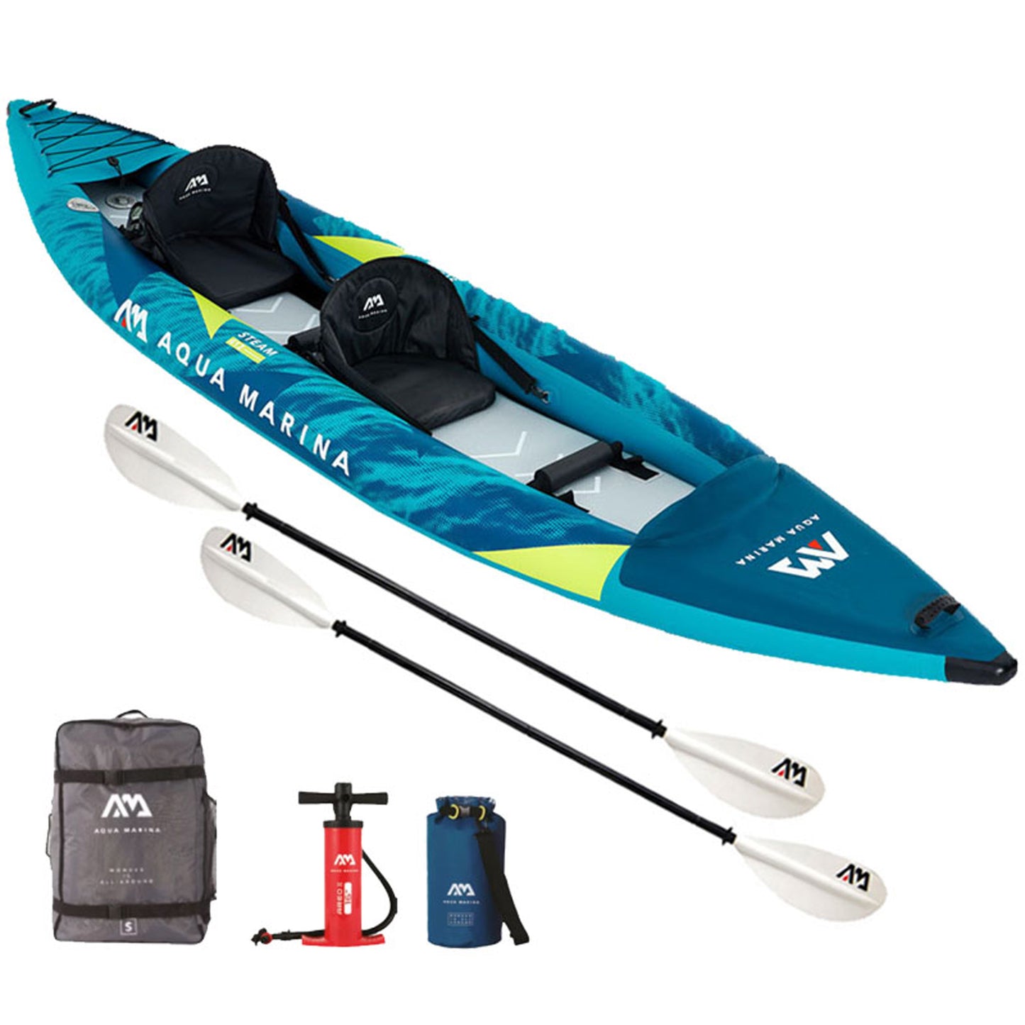 Aqua Marina Steam 412 Drop-Stitch Floor Inflatable Kayak Package