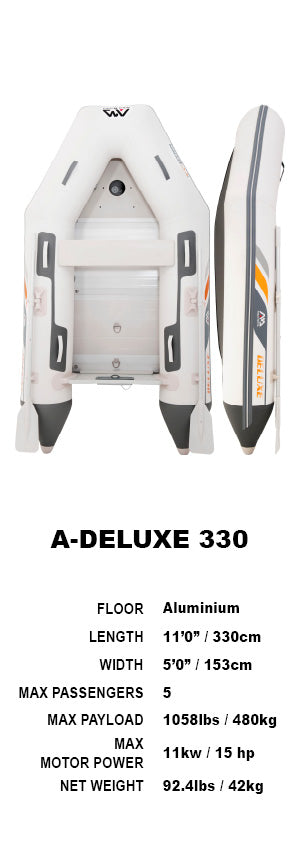 Aqua Marina Deluxe Heavy Duty Tender Sports Boat 3.3m - Alloy Deck