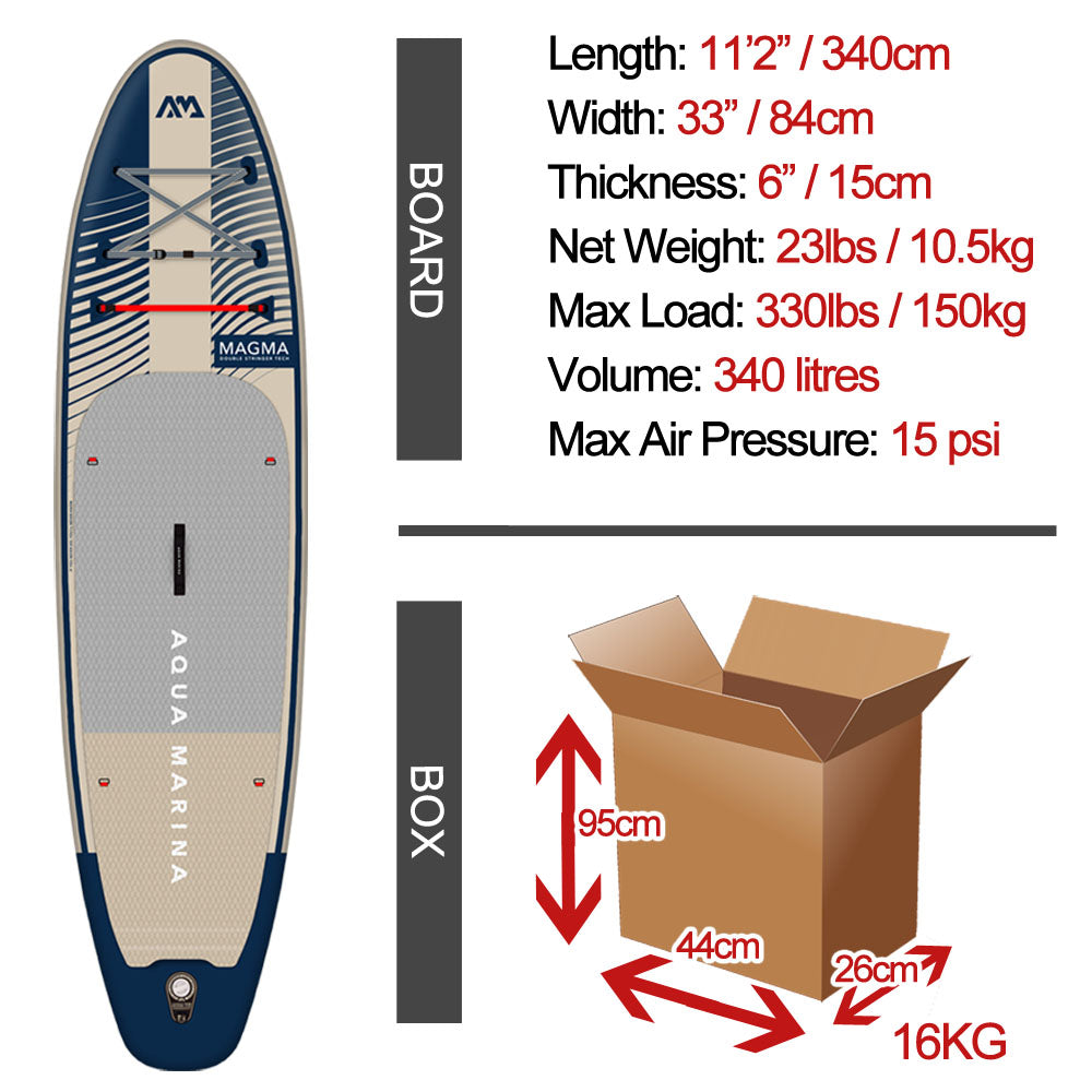 Aqua Marina Magma 11'2" / 340cm Advanced Stinger-Tech All Round Stand Up Paddle Board