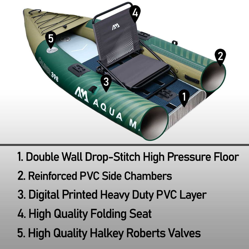 Aqua Marina Caliber 398 Angling/Fishing Adventure Kayak - 398cm 1/2 Person