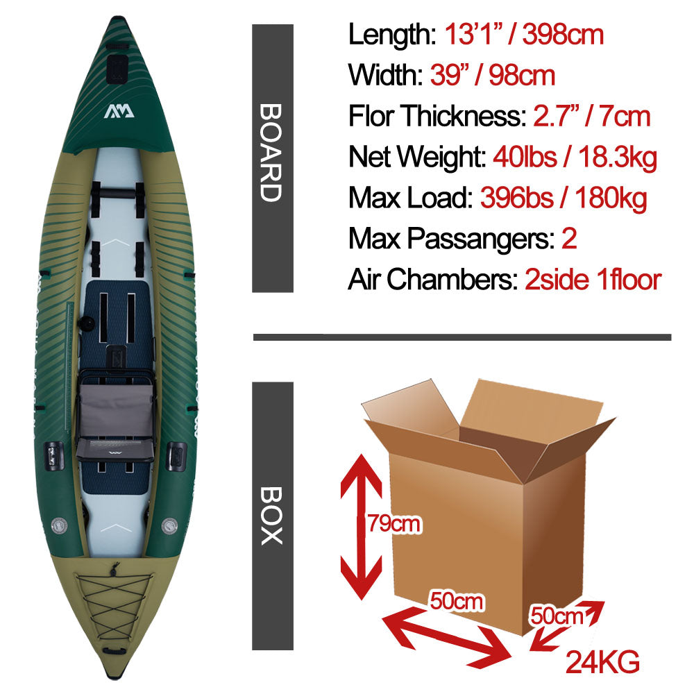 Aqua Marina Caliber 398 Angling/Fishing Adventure Kayak - 398cm 1/2 Person