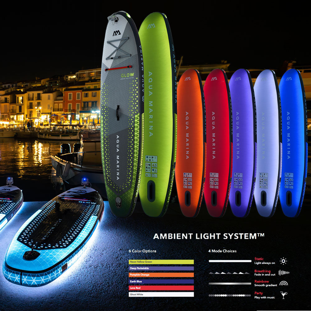 Aqua Marina Glow Stand Up Paddle Board with Ambient Lighting System - Multicolour LED