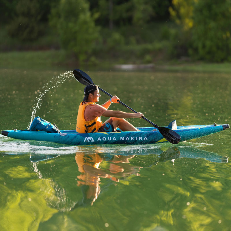 Aqua Marina Steam 312 Drop-Stitch Floor Inflatable Kayak Package for 1 Person