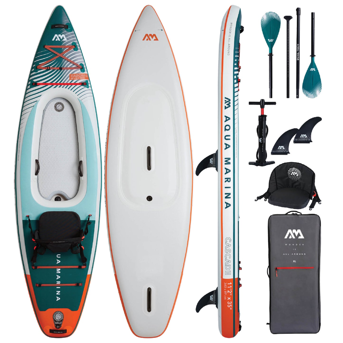 Aqua Marina Cascade Hybrid Inflatable Stand Up Paddleboard to Kayak Package