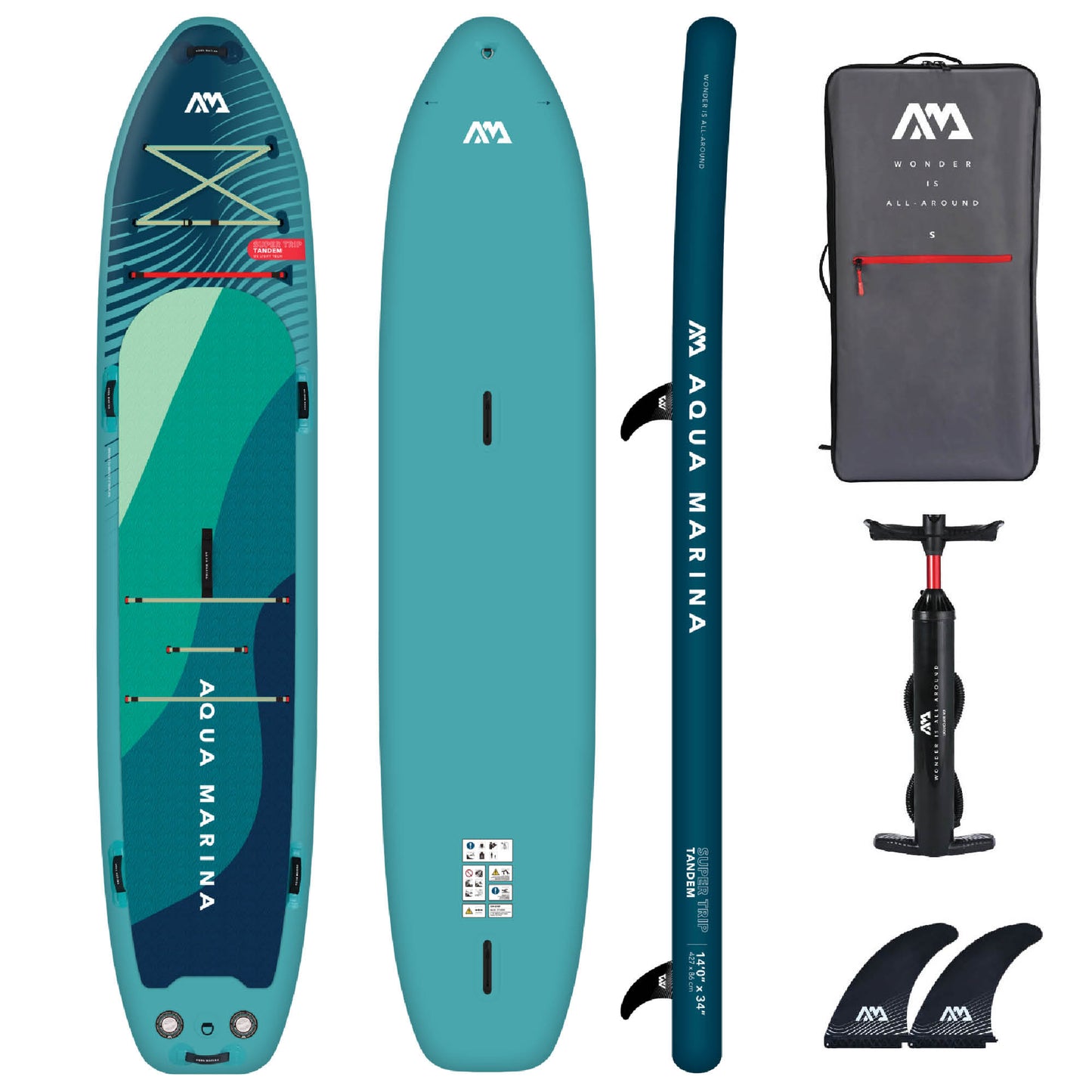 Aqua Marina Super Trip Tandem 14'0" Inflatable Stand Up Paddle Board Package